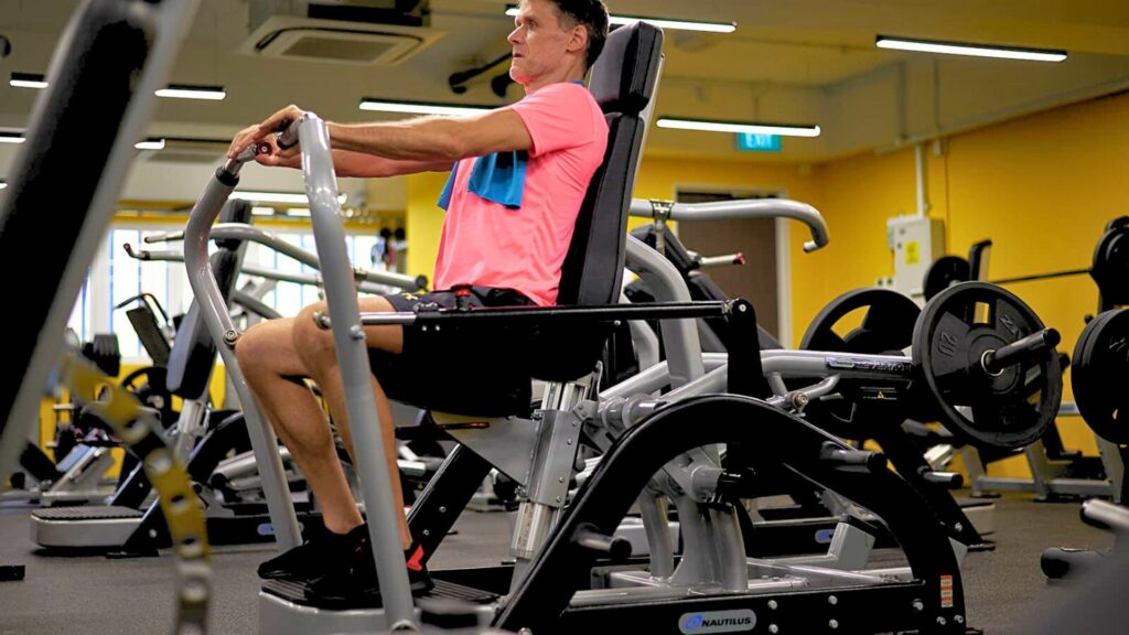 Man working out at GoFit Geylang