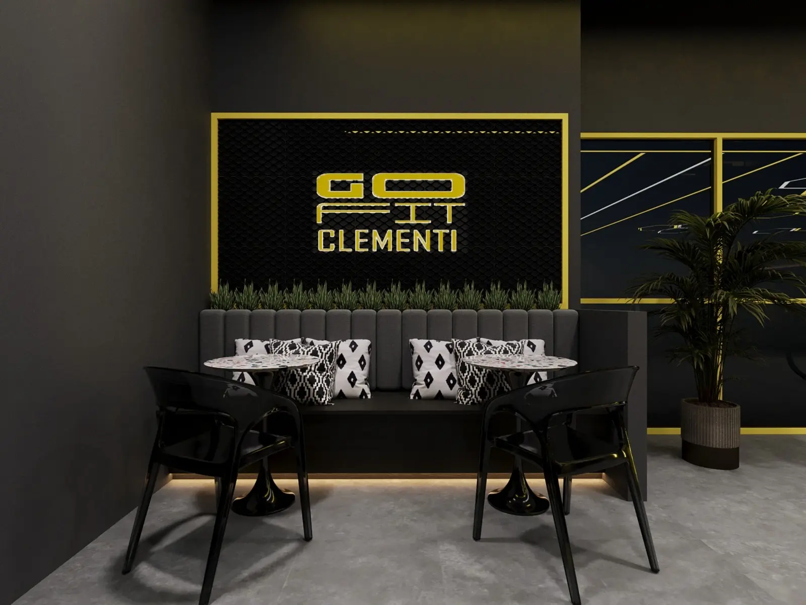 Chillout area inside GoFit Clementi